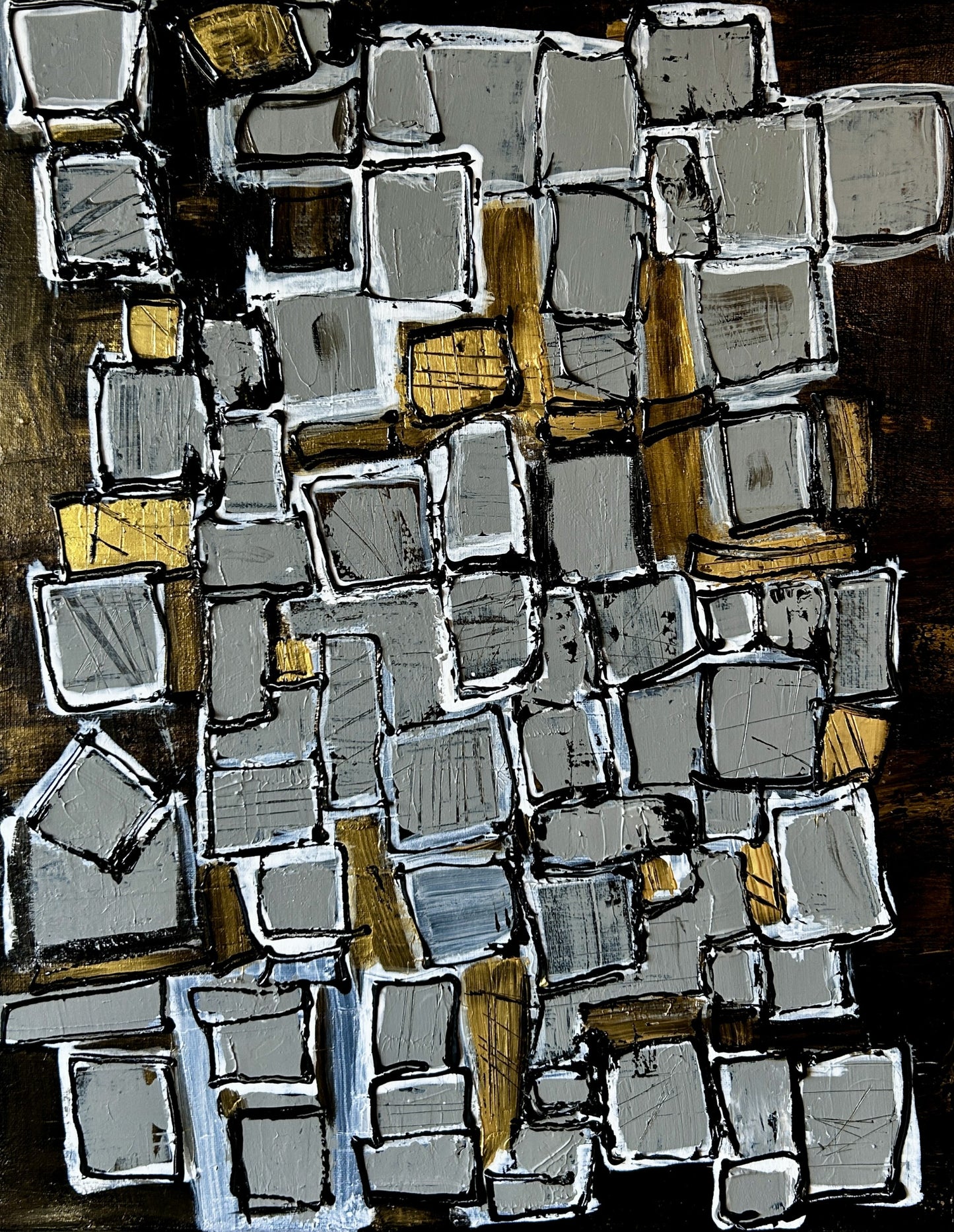 Boxed In - 16"x20" Original Abstract Painting