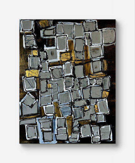 Boxed In - 16"x20" Original Abstract Painting