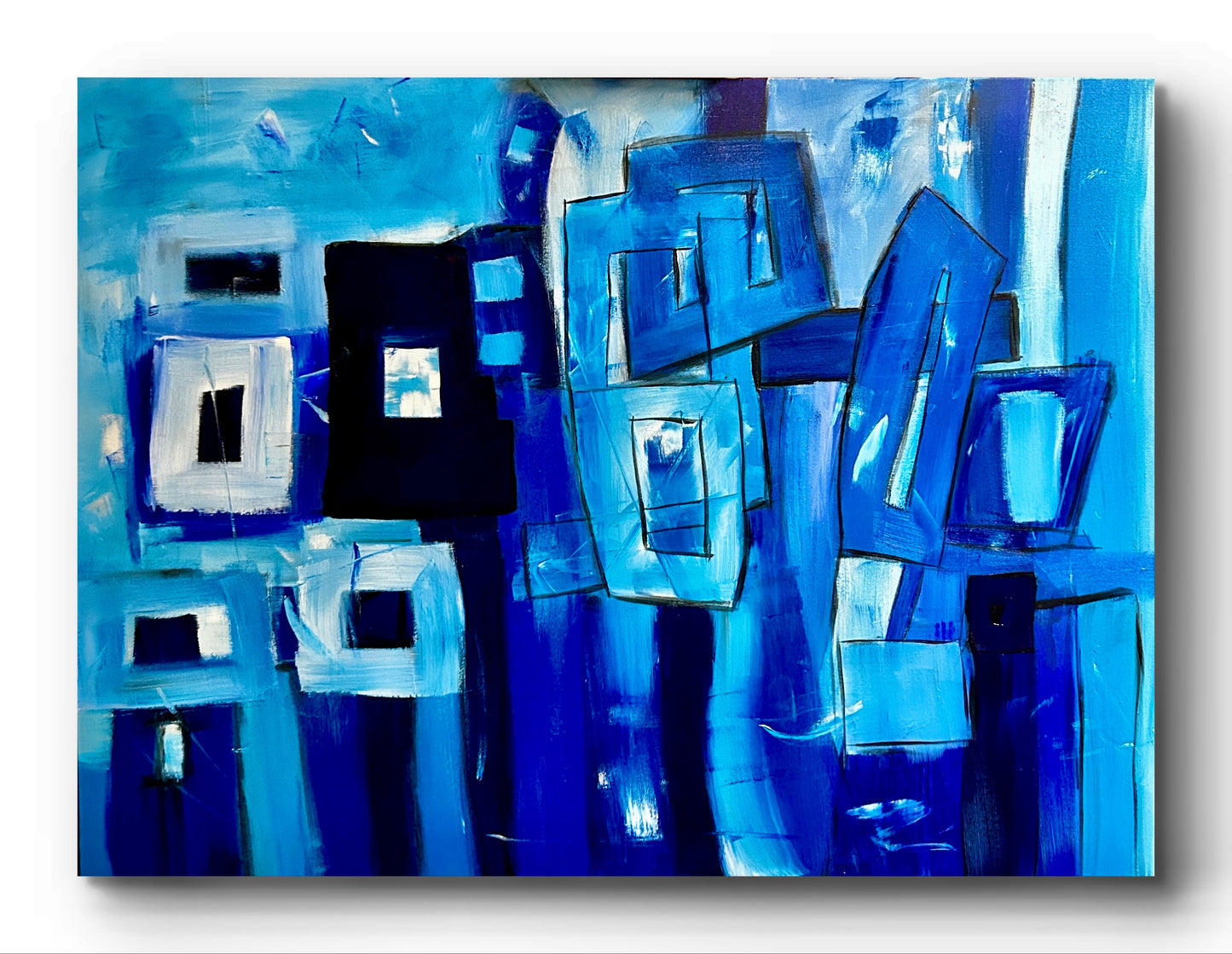 36”x48” abstract painting - an evening stroll